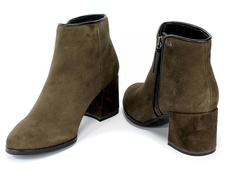 Botki Tamaris 1-25359-23 731 Dk.Olive/Black Zielony Skóra