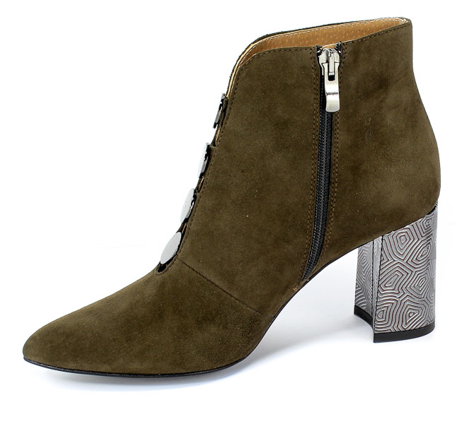 Botki Uncome 29200 Caffe Zielony Skóra