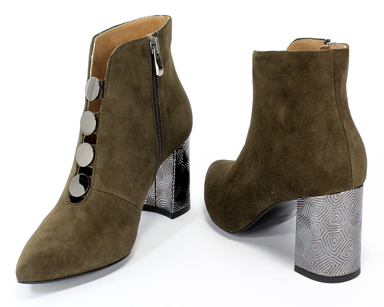 Botki Uncome 29200 Caffe Zielony Skóra