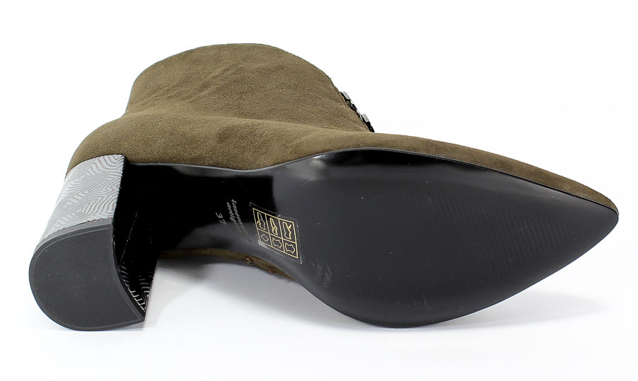 Botki Uncome 29200 Caffe Zielony Skóra