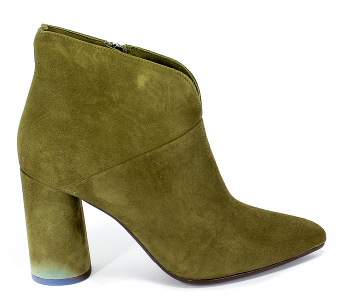 Botki Bravo Moda 2157 Oliwka Zamsz Zielony Skóra