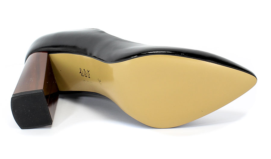 Czółenka Anis 4671 Czar.Tos/Brąz Czarny Skóra