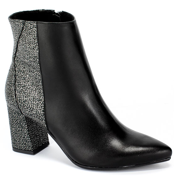 Botki Euro Moda KL 1004-512-S Czarny Skóra