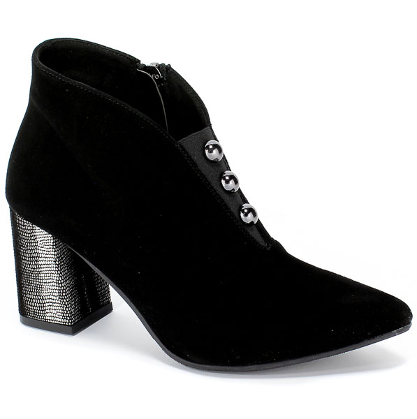 Botki Euro Moda KL 976-509-S Czarny Skóra