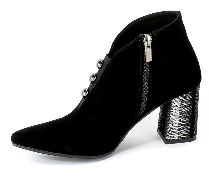 Botki Euro Moda KL 976-509-S Czarny Skóra
