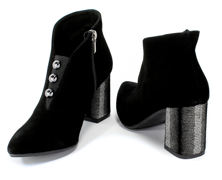 Botki Euro Moda KL 976-509-S Czarny Skóra