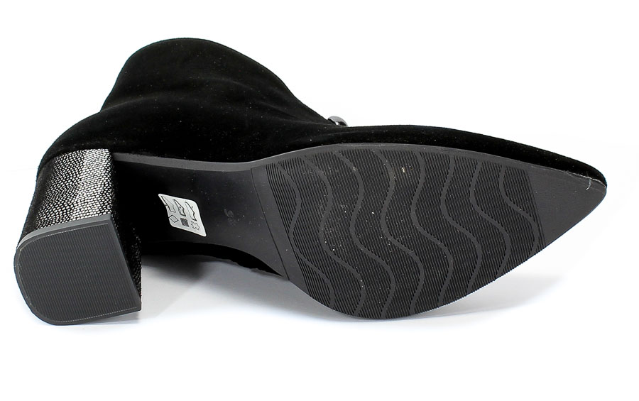 Botki Euro Moda KL 976-509-S Czarny Skóra