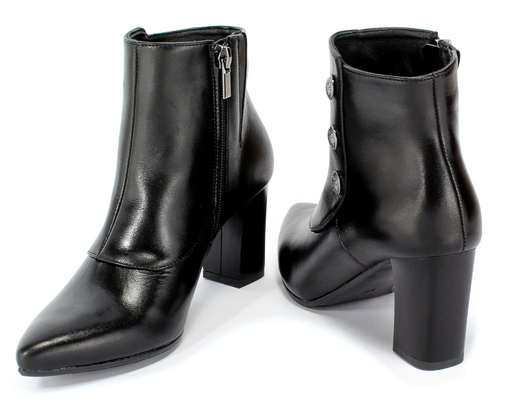 Botki Euro Moda KL 997-226 Czarny Skóra