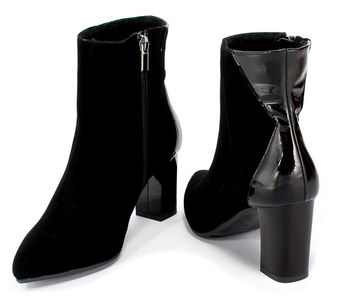 Botki Euro Moda KL 1005-553 Czarny Skóra