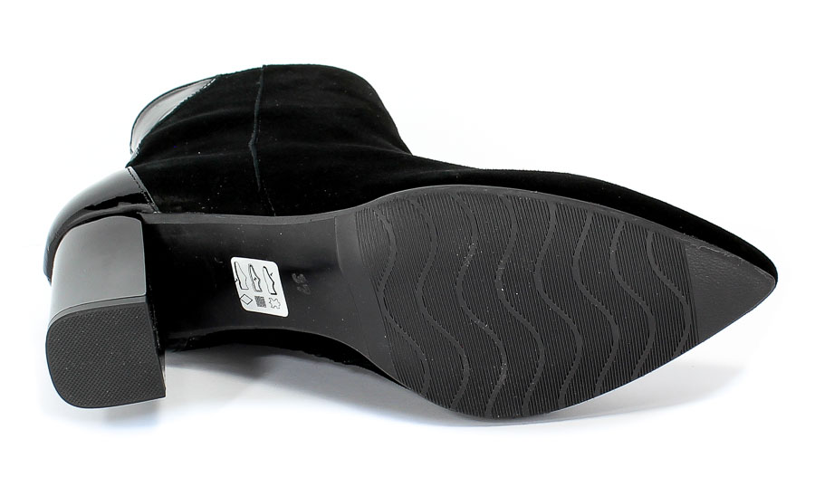 Botki Euro Moda KL 1005-553 Czarny Skóra