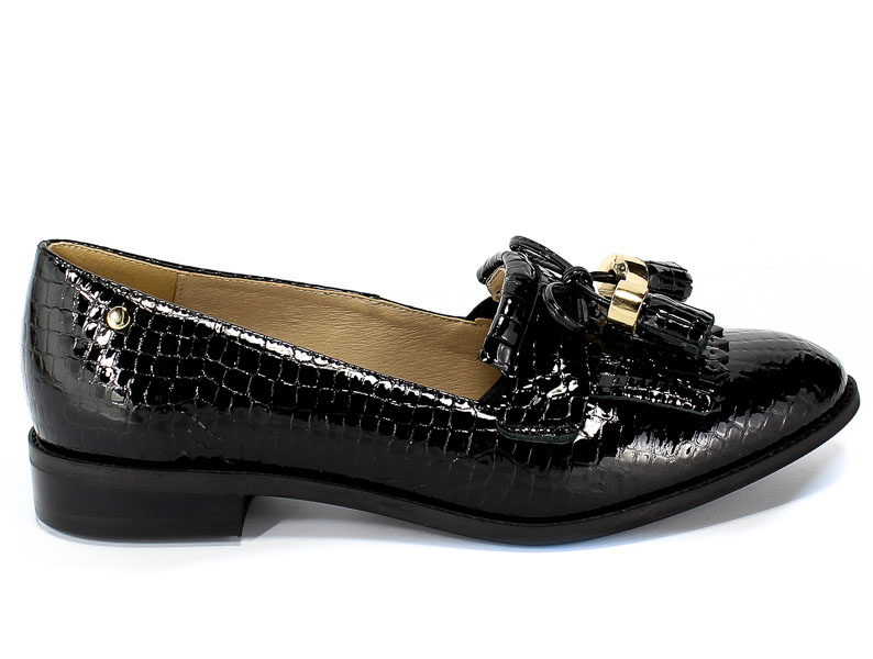 Półbuty Euro Moda KL 831-559 Czarny Skóra