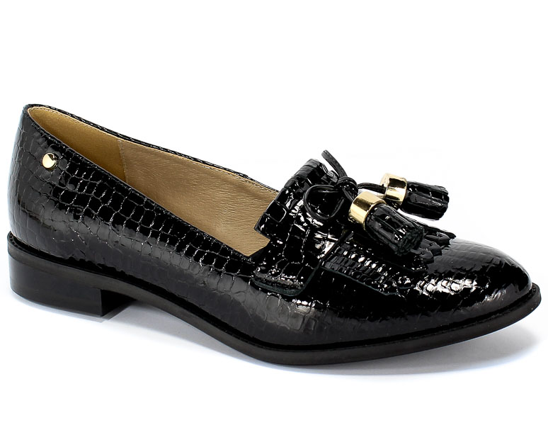 Półbuty Euro Moda KL 831-559 Czarny Skóra
