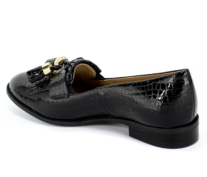 Półbuty Euro Moda KL 831-559 Czarny Skóra