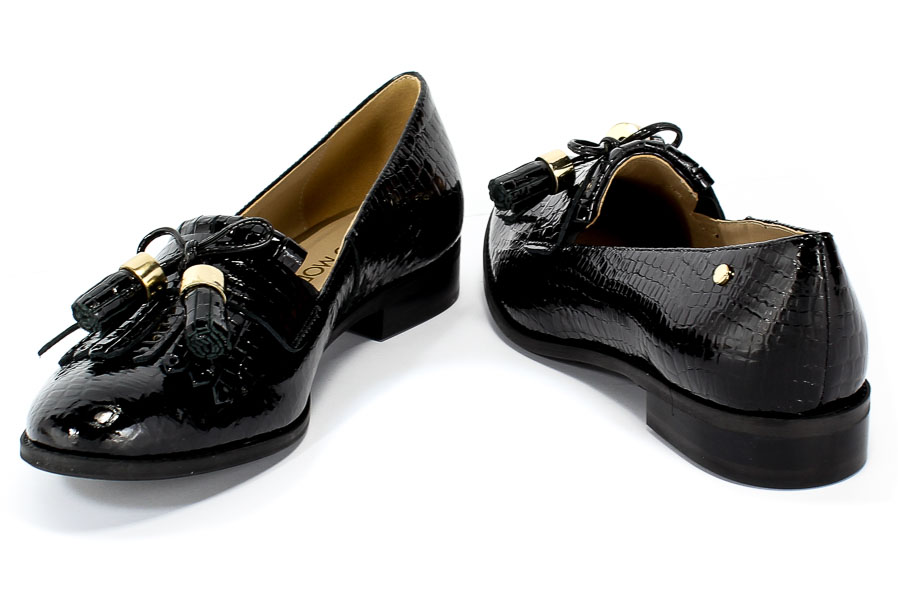 Półbuty Euro Moda KL 831-559 Czarny Skóra