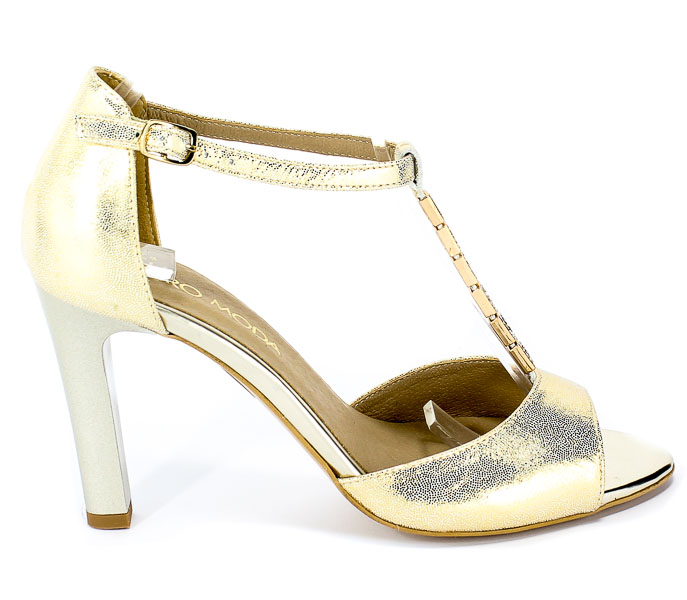 Sandały Euro Moda KL 983-312 Złoty Skóra