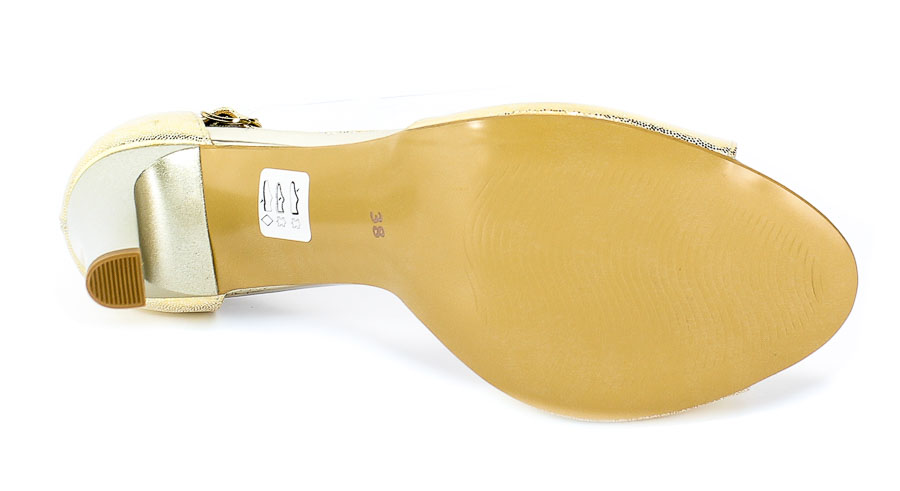 Sandały Euro Moda KL 983-312 Złoty Skóra