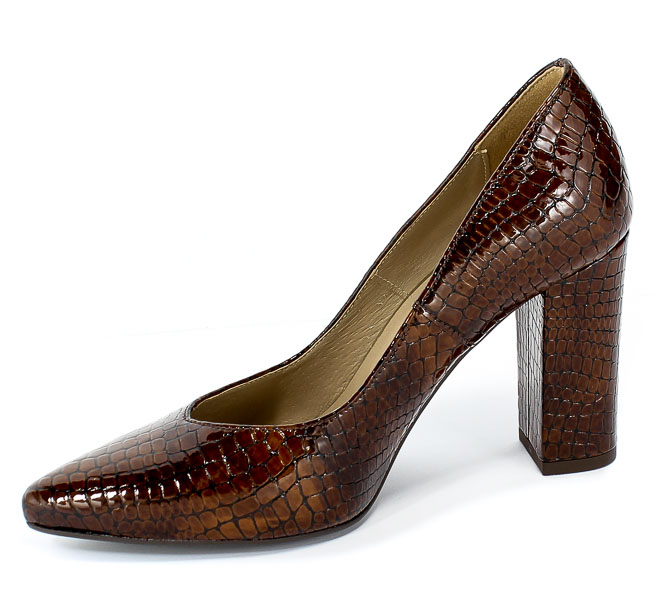 Czółenka Euro Moda KL 987-582-S Brązowy Skóra