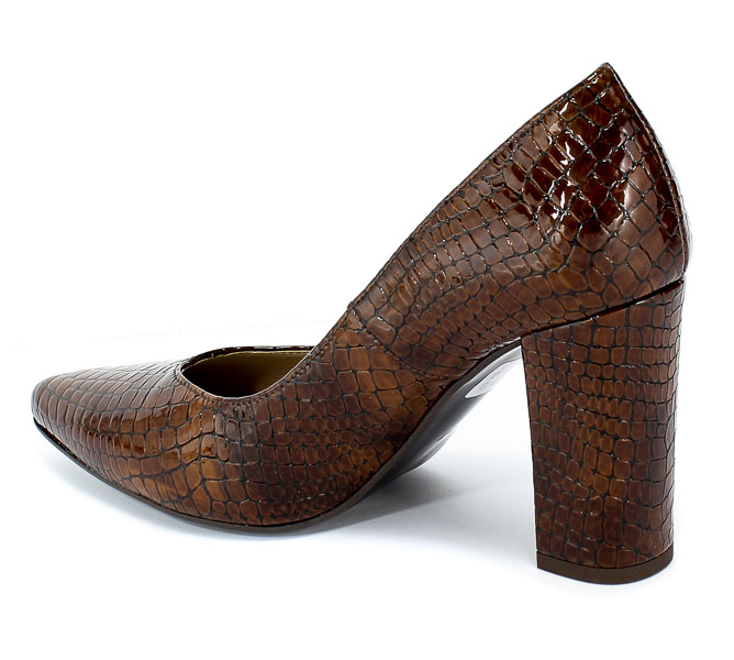 Czółenka Euro Moda KL 987-582-S Brązowy Skóra