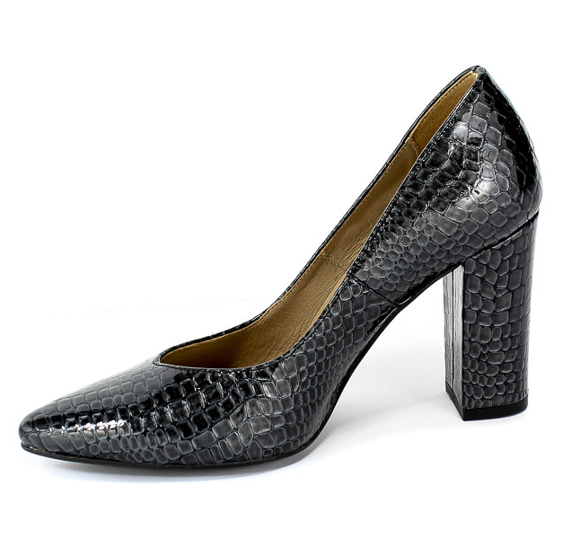 Czółenka Euro Moda KL 987-593-S Czarny Skóra