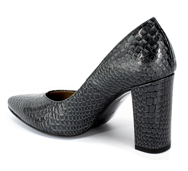 Czółenka Euro Moda KL 987-593-S Czarny Skóra