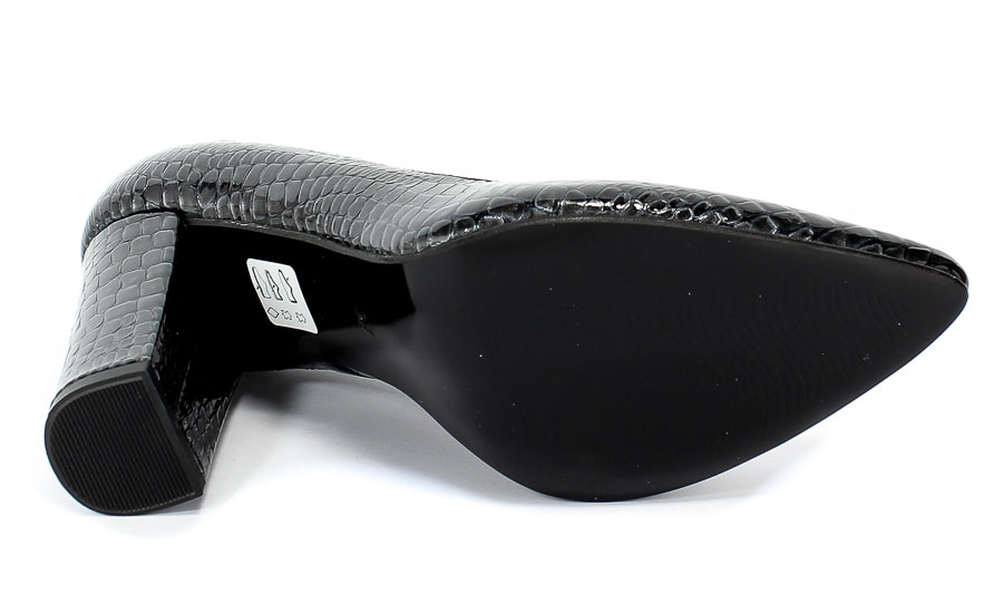 Czółenka Euro Moda KL 987-593-S Czarny Skóra