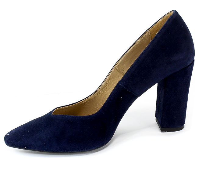 Czółenka Euro Moda KL 987-601-S Granatowy Skóra