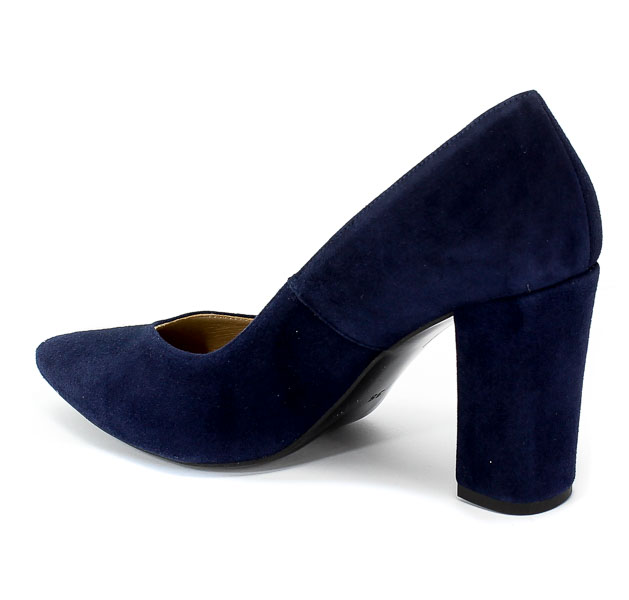 Czółenka Euro Moda KL 987-601-S Granatowy Skóra