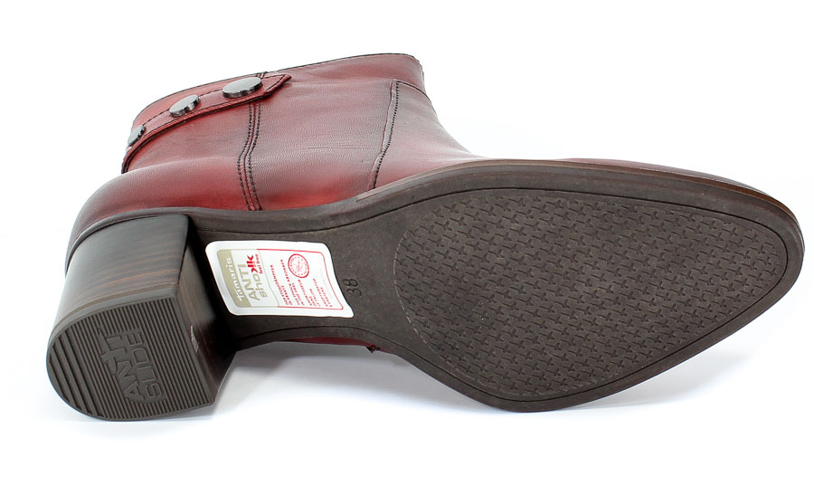 Botki Tamaris 1-25342-23 536 Sangria Czerwony Skóra