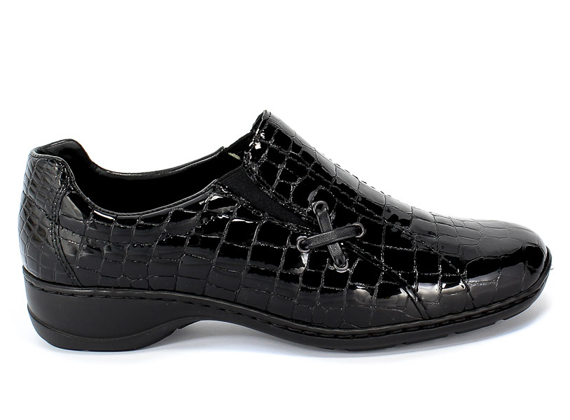 Półbuty Rieker 58350-00 Black Czarny Skóra