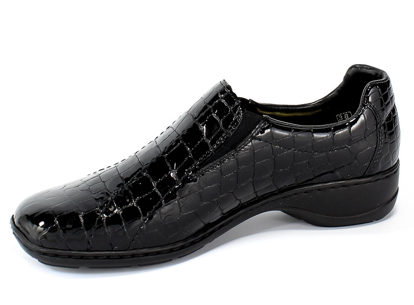 Półbuty Rieker 58350-00 Black Czarny Skóra