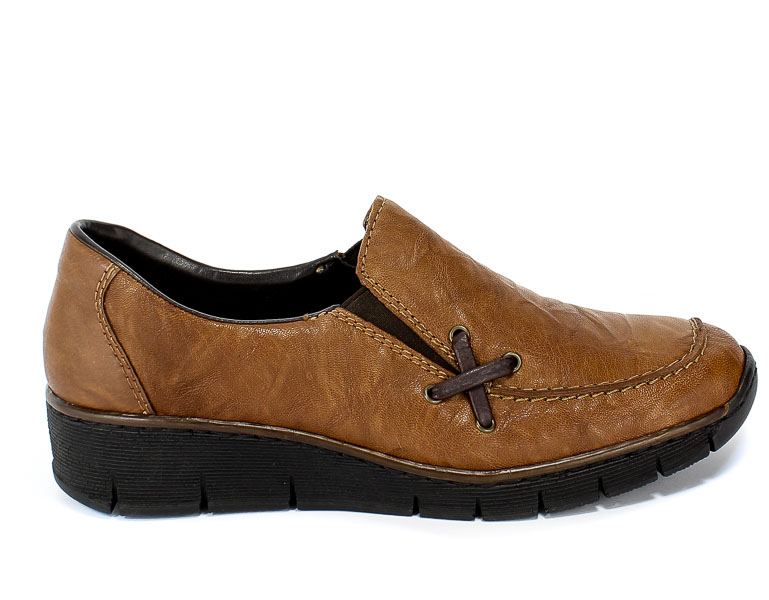 Półbuty Rieker 53783-22 Brown Brązowy Skóra