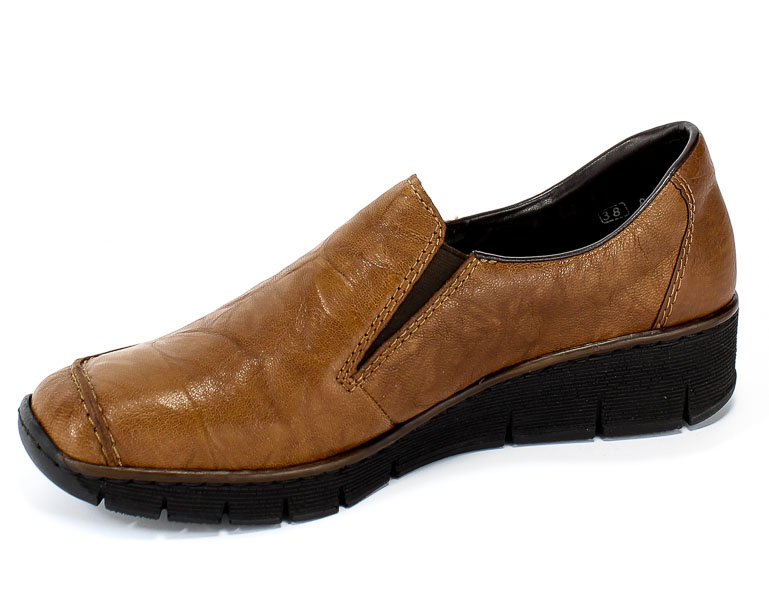 Półbuty Rieker 53783-22 Brown Brązowy Skóra