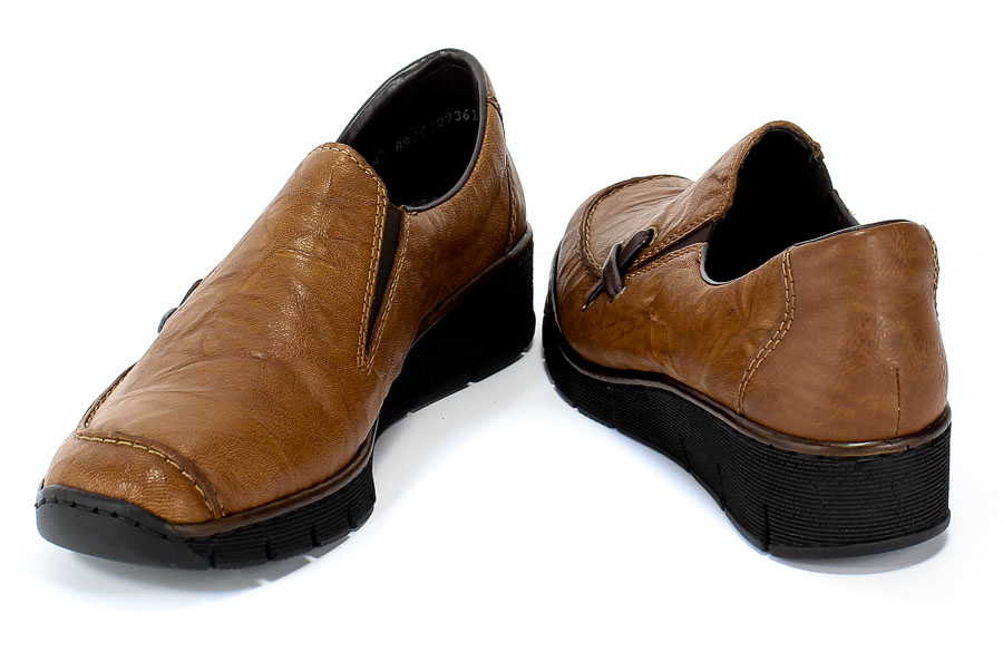 Półbuty Rieker 53783-22 Brown Brązowy Skóra