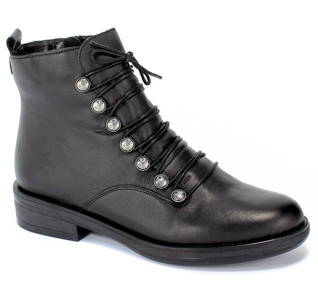 Trzewiki Remonte R4974-00 Black Czarny Skóra