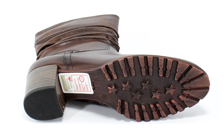 Botki Tamaris 1-25352-23 306 Brandy Brąz Skóra