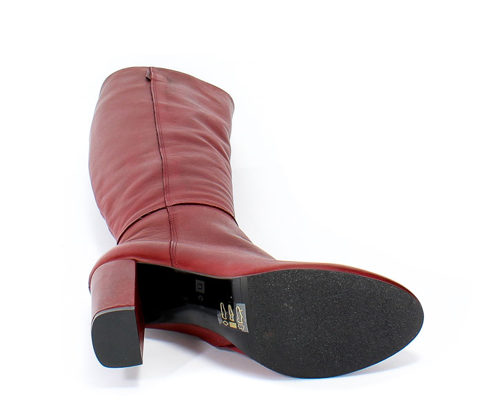 Kozaki Nessi 91106 Bordo 163 Skóra