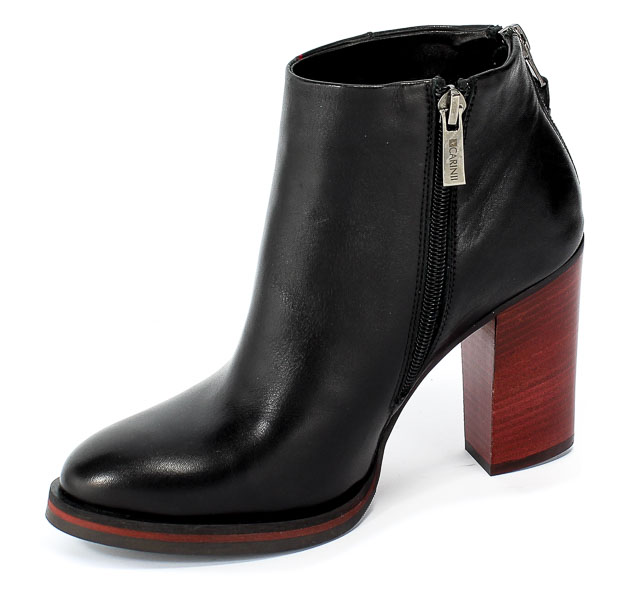 Botki Carinii B4089/B-M10-000-POL-B77 Czarny Skóra