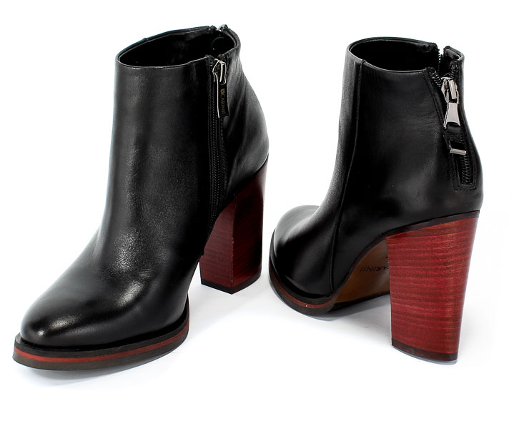 Botki Carinii B4089/B-M10-000-POL-B77 Czarny Skóra