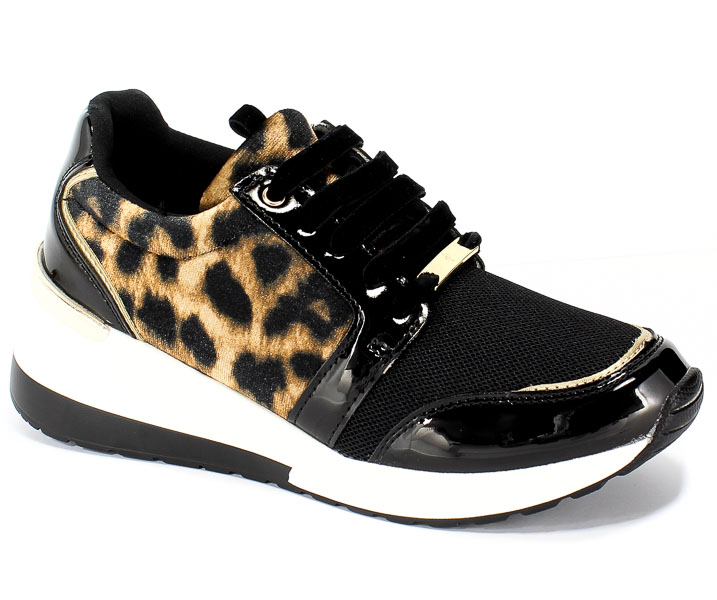 Półbuty Menbur 20686 0012 Animal Print Czarny