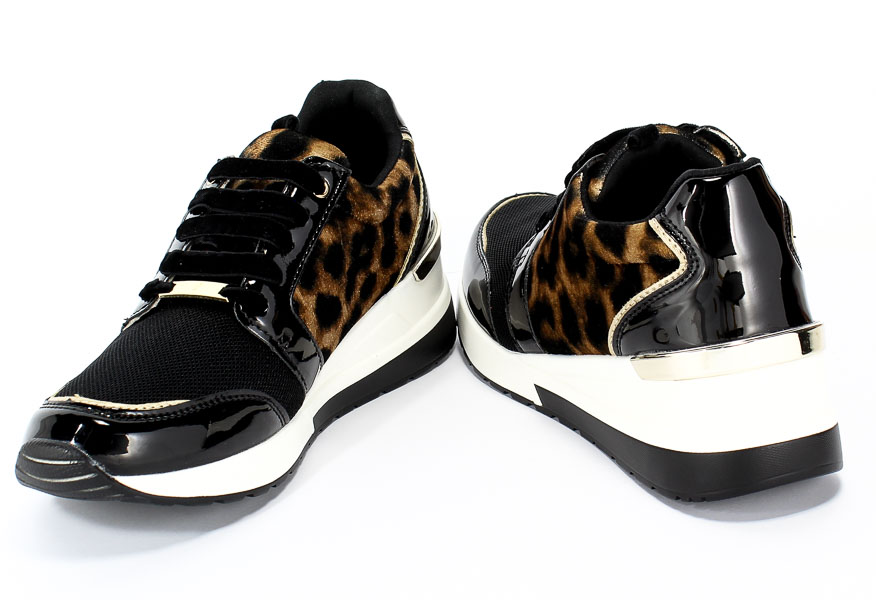 Półbuty Menbur 20686 0012 Animal Print Czarny