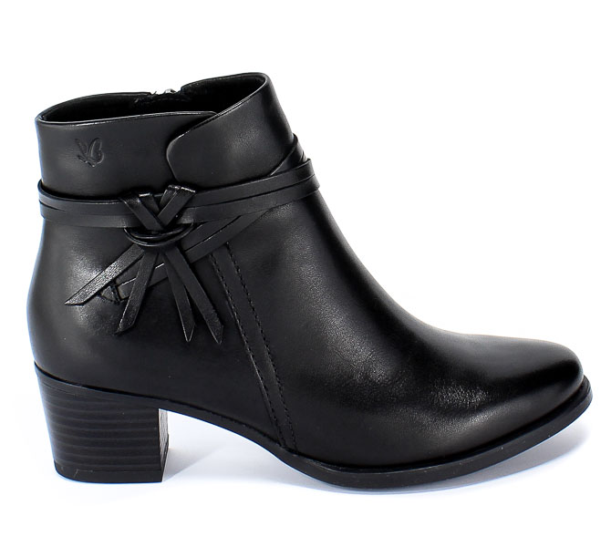 Botki Caprice 9-25359-23 022 Black Nappa Czarny Skóra