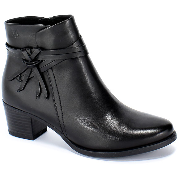 Botki Caprice 9-25359-23 022 Black Nappa Czarny Skóra