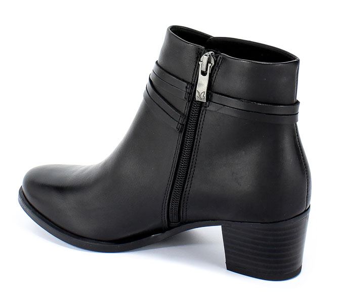 Botki Caprice 9-25359-23 022 Black Nappa Czarny Skóra