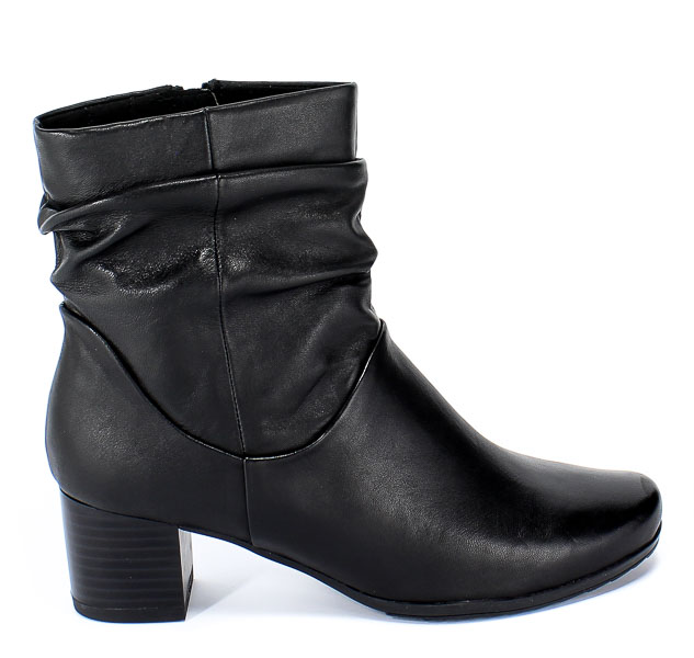 Botki Caprice 9-25364-23 040 Black Soft Nap Czarny Skóra