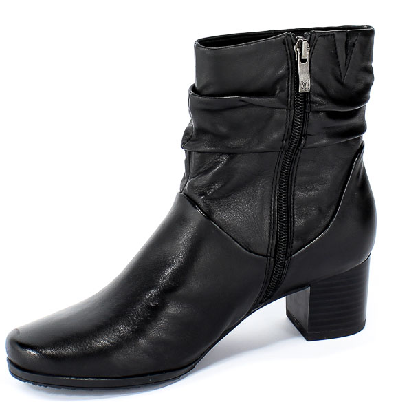Botki Caprice 9-25364-23 040 Black Soft Nap Czarny Skóra