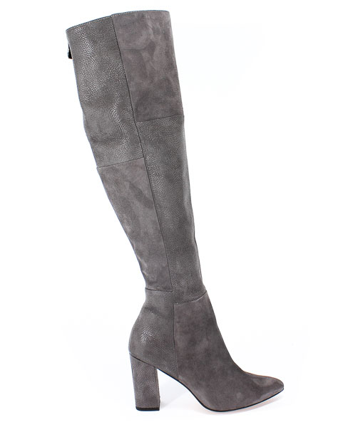 Kozaki Damiss DS 039/A Grafit Zamsz/Żmija Szary Skóra