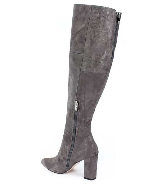 Kozaki Damiss DS 039/A Grafit Zamsz/Żmija Szary Skóra