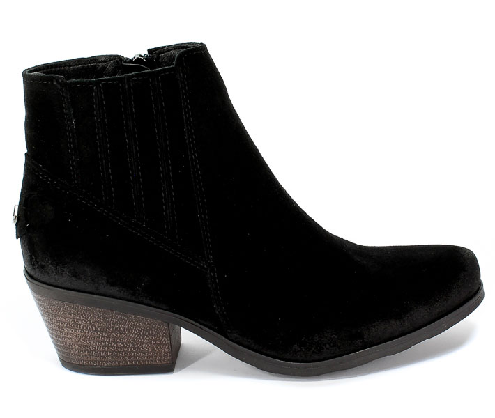 Botki Gamis 3804 Czarny Welur Skóra