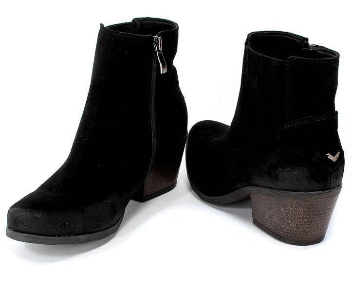 Botki Gamis 3804 Czarny Welur Skóra