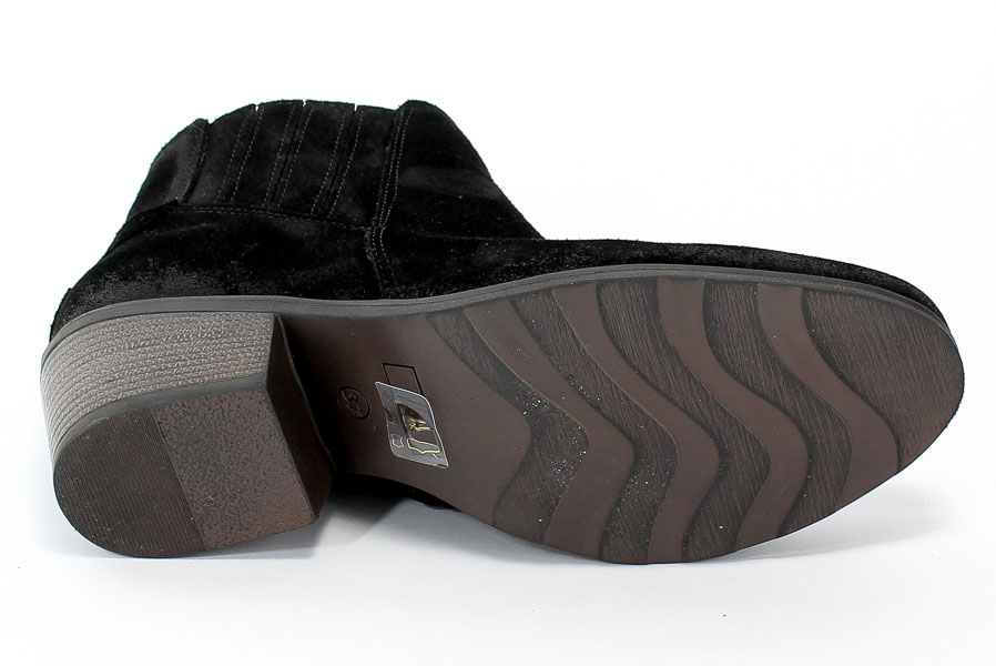 Botki Gamis 3804 Czarny Welur Skóra
